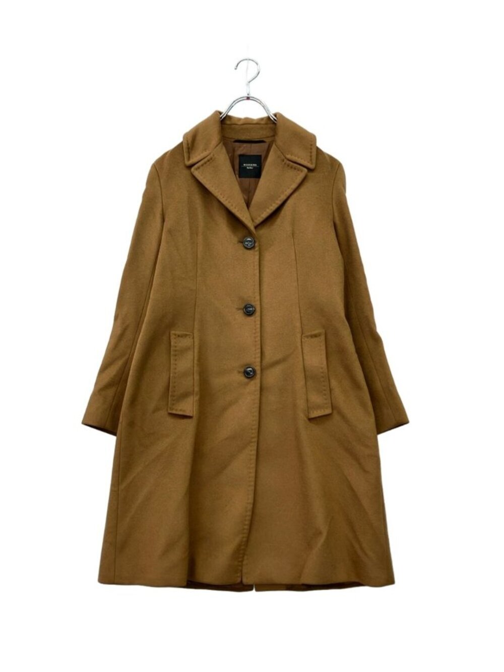 Max Mara Weekend Chesterfield Long Coat Wool Button Camel 40